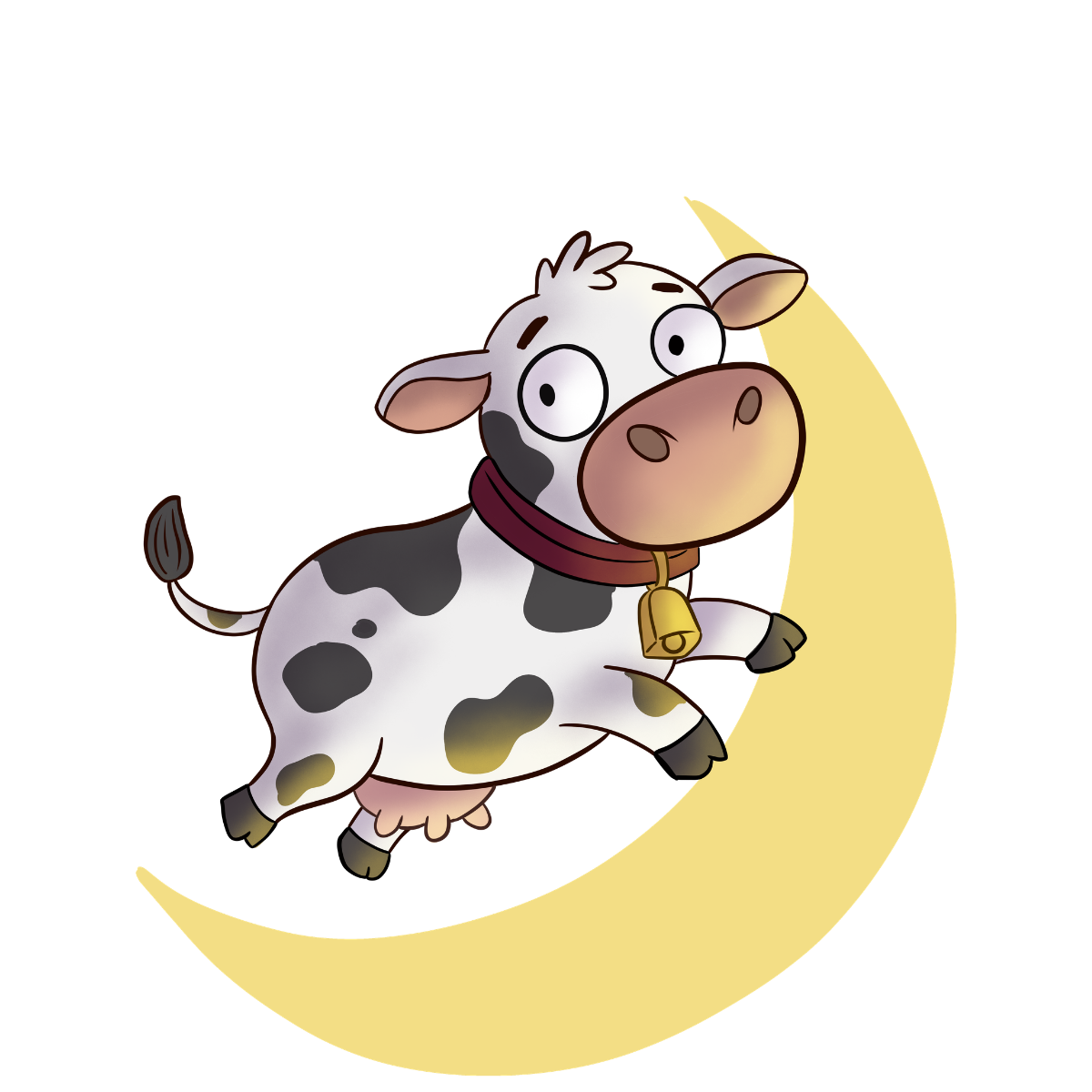 Cow Moon two persons icons in victory pose